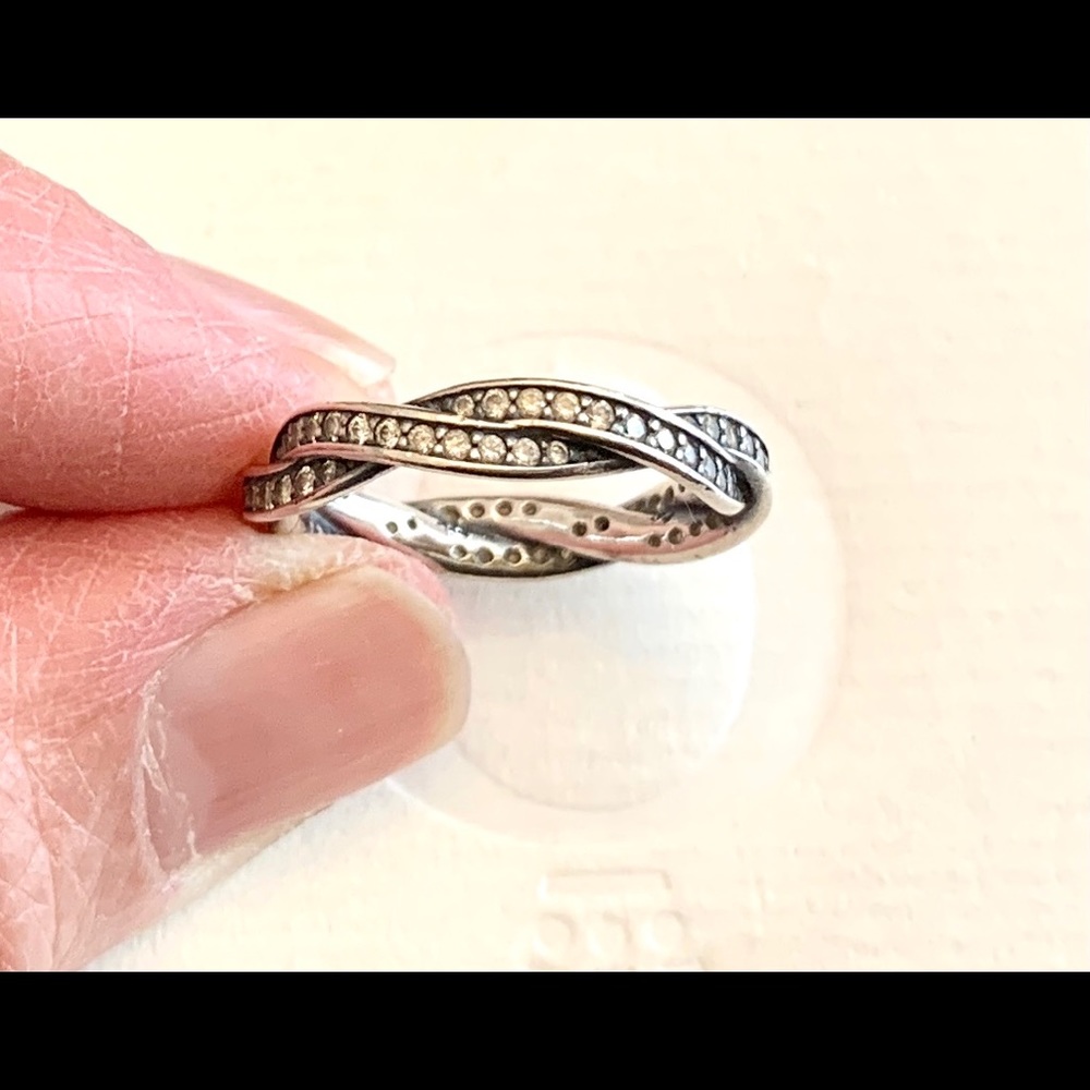 Pandora twist of fate CZ eternity ring, size 7